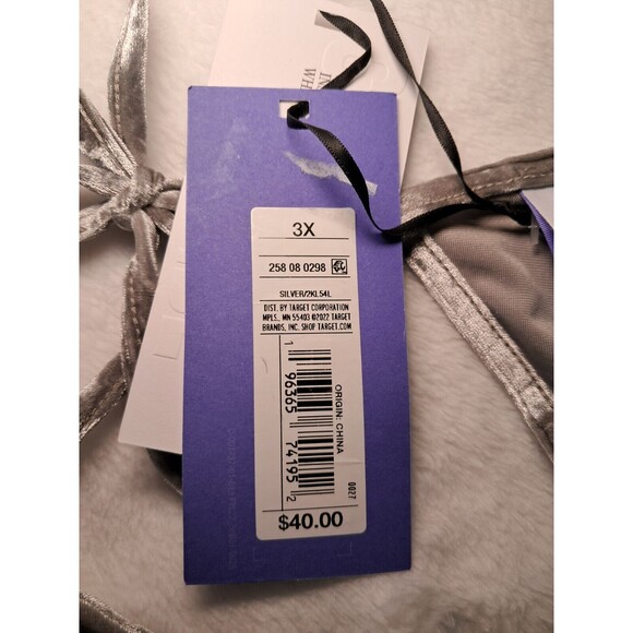 Future Collective Silver Velvet Ruched Long Sleeve Open Back Dress Size 3X NWT - Picture 9 of 16